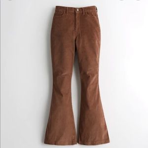 Brown Corduroy Ultra High Rise/Waisted Flare Pants